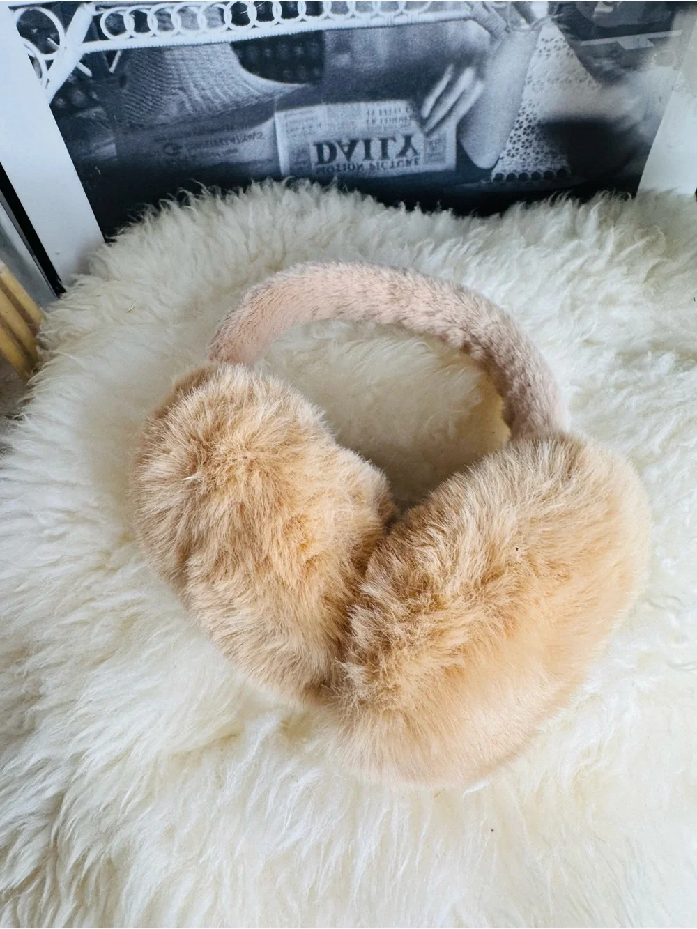Plush Kids Earmuffs in Light Tan - Cozy Winter Ear Warmers